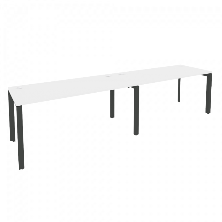 Onix Рабочая станция на П-образном м/к O.MP-RS-2.4.7 Белый Бриллиант/Металл Антрацит 3160*720*750