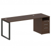 Metal System Рабочая станция с тумбой на О-образном м/к БО.РС-СТП-1.4 Венге Цаво/Металл Антрацит 201