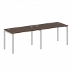Metal System Quattro Рабочая станция на 2 места на П-образном м/к 40БП.СМ-2.2 Венге Цаво/Металл Серы