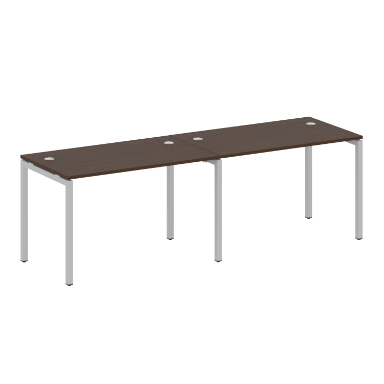 Metal System Quattro Рабочая станция на 2 места на П-образном м/к 40БП.СМ-2.2 Венге Цаво/Металл Серы