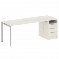 Metal System Quattro Рабочая станция с тумбой на П-образном м/к 40БП.РС-СТП-1.4 Дуб Наварра/Металл С