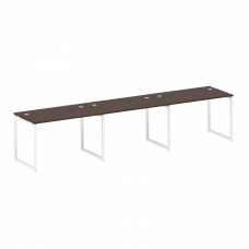 Metal System Quattro Рабочая станция на 3 места на О-образном м/к 40БО.СМ-3.2 Венге Цаво/Металл Белы