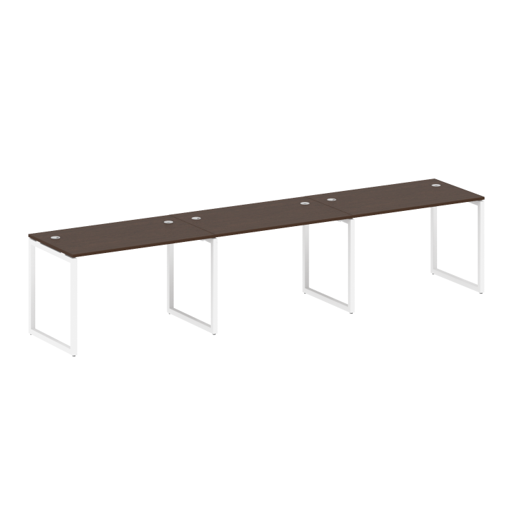 Metal System Quattro Рабочая станция на 3 места на О-образном м/к 40БО.СМ-3.2 Венге Цаво/Металл Белы
