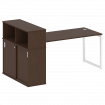 Metal System Quattro Стол письменный с шкафом-купе на О-образном м/к 40БО.РС-СШК-3.4 Т Венге Цаво/Ме