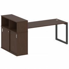 Metal System Quattro Стол письменный с шкафом-купе на О-образном м/к 50БО.РС-СШК-3.5 Т Венге Цаво/Ме