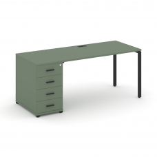 Concept Стол рабочий с 1 опорной тумбой CN.SP-401 B Кобо/Металл Черный 1400*720*750