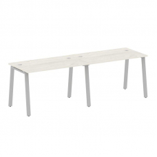 Metal System Рабочая станция на 2 места на А-образном м/к БА.СМ-2.2 Дуб Наварра/Металл Серый 2400*72