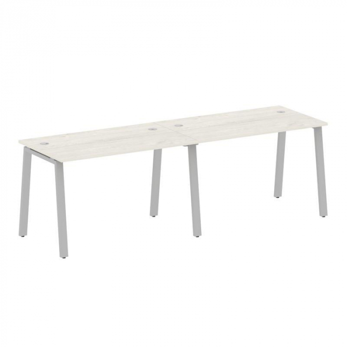 Metal System Рабочая станция на 2 места на А-образном м/к БА.СМ-2.2 Дуб Наварра/Металл Серый 2400*72