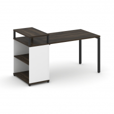 Concept Стол рабочий с опорным стеллажом с верх. горизонтом CN.SP-206 Дуб Мали/Белый Бриллиант/Мета