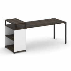 Concept Стол рабочий с опорным стеллажом с верх. горизонтом CN.SP-208 Дуб Мали/Белый Бриллиант/Мета
