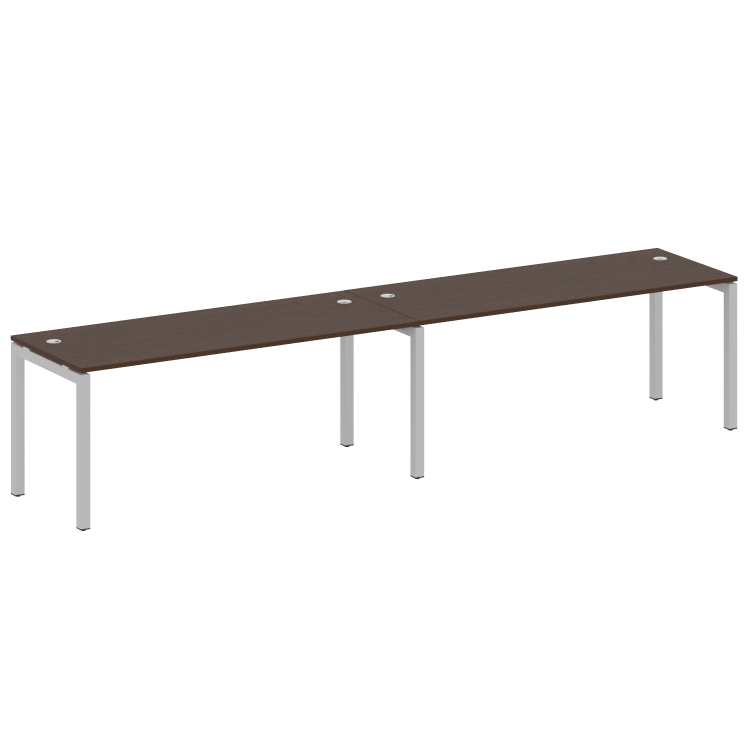 Metal System Quattro Рабочая станция на 2 места на П-образном м/к 50БП.СМ-2.5 Венге Цаво/Металл Серы