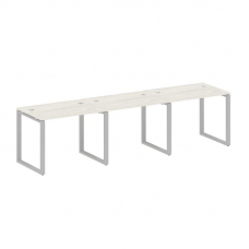 Metal System Рабочая станция на 3 места на О-образном м/к БО.СМ-3.1 Дуб Наварра/Металл Серый 3000*72