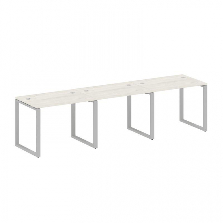 Metal System Рабочая станция на 3 места на О-образном м/к БО.СМ-3.1 Дуб Наварра/Металл Серый 3000*72