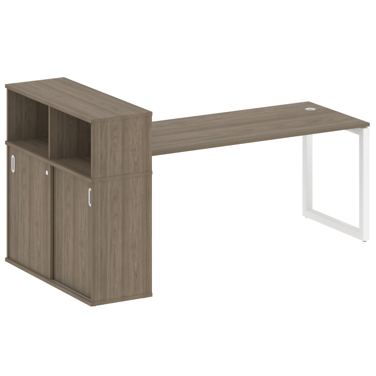 Metal System Quattro Стол письменный с шкафом-купе на О-образном м/к 50БО.РС-СШК-3.5 Т Вяз Благородн