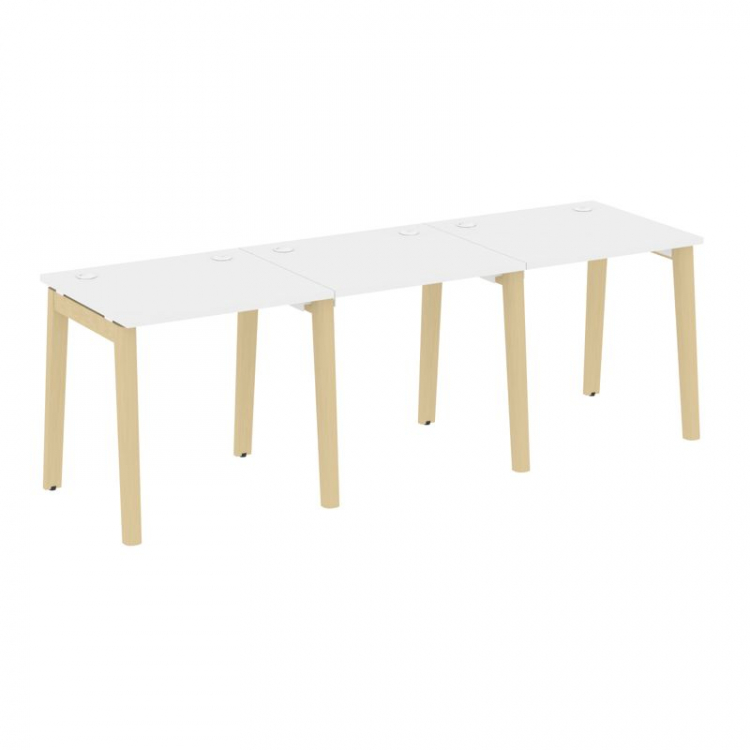 Onix Wood Рабочая станция OW.RS-3.0.7 Белый Бриллиант/Дуб Светлый/Металл Белый 2340*720*750