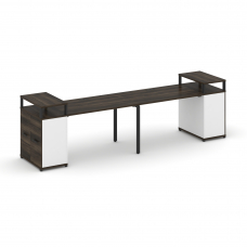 Concept Рабочая станция с опорными распаш. шкафами с верх. горизонтами CN.ORS-222 B Дуб Мали/Белый