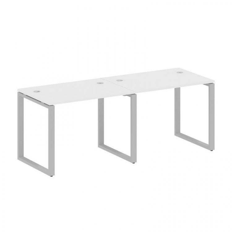 Metal System Рабочая станция на 2 места на О-образном м/к БО.СМ-2.1 Белый/Металл Серый 2000*720*750