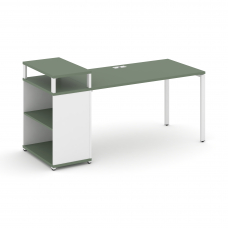 Concept Стол рабочий с опорным стеллажом с верх. горизонтом CN.SP-207 Кобо/Белый Бриллиант/Металл Б