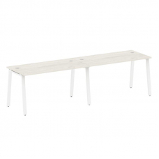 Metal System Рабочая станция на 2 места на А-образном м/к БА.СМ-2.3 Дуб Наварра/Металл Белый 2800*72