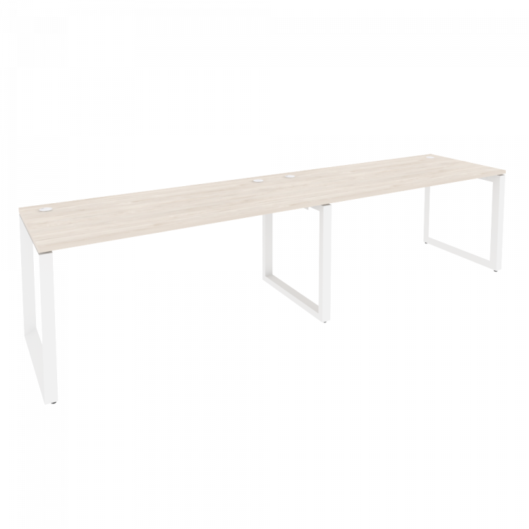 Onix Рабочая станция на О-образном м/к O.MO-RS-2.4.7 Денвер Светлый/Металл Белый 3160*720*750
