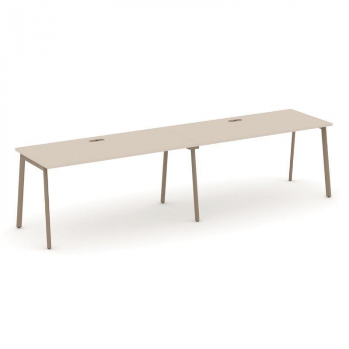 Estetica Рабочая станция 2 места ES.RS-2.4-LP Капучино/Металл Латте 3160*730*750