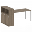 Metal System Quattro Стол письменный с шкафом-купе на П-образном м/к 40БП.РС-СШК-3.4 Т Вяз Благородн