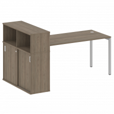 Metal System Quattro Стол письменный с шкафом-купе на П-образном м/к 40БП.РС-СШК-3.4 Т Вяз Благородн
