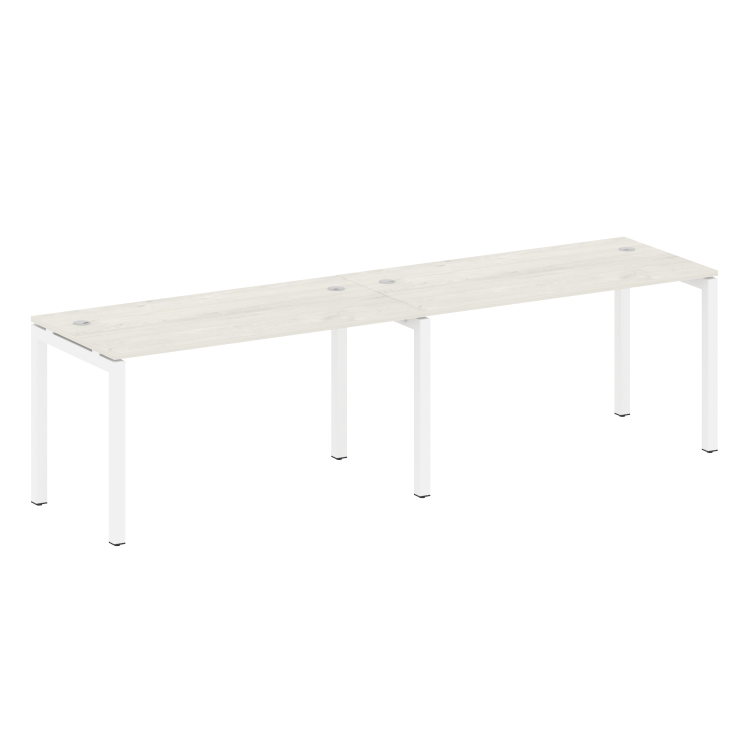 Metal System Quattro Рабочая станция на 2 места на П-образном м/к 50БП.СМ-2.3 Дуб Наварра/Металл Бел