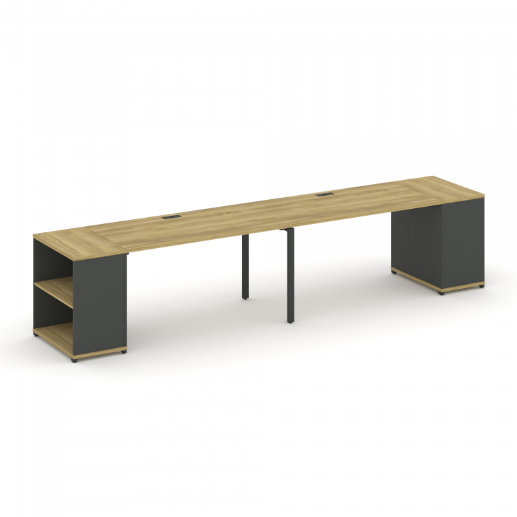 Concept Рабочая станция с опорными стеллажами CN.ORS-203 Дуб Винченцо/Антрацит/Металл Антрацит 3600*