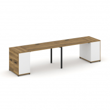 Concept Рабочая станция с опорными распаш. шкафами CN.ORS-218 B Сандал Янтарный/Белый Бриллиант/Мета