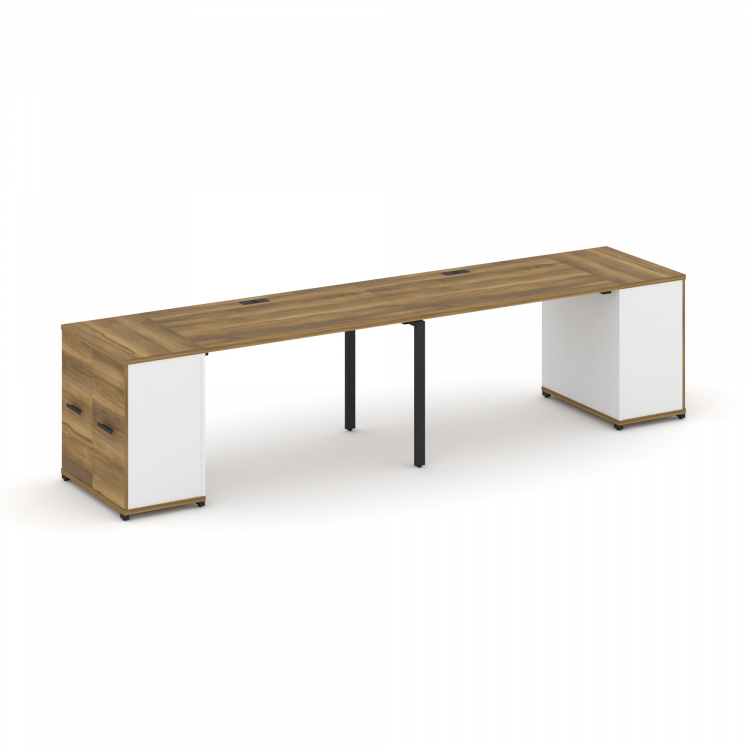 Concept Рабочая станция с опорными распаш. шкафами CN.ORS-218 B Сандал Янтарный/Белый Бриллиант/Мета