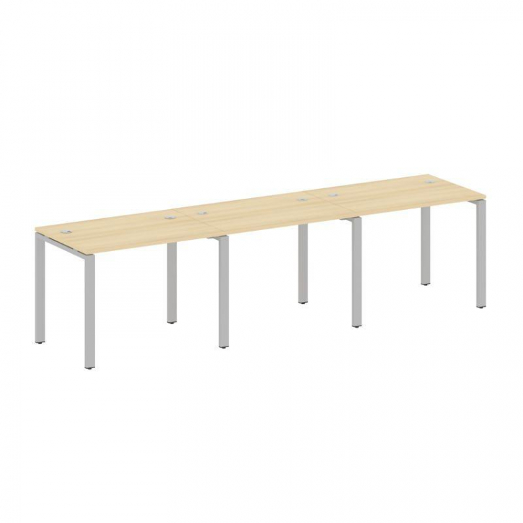 Metal System Рабочая станция на 3 места на П-образном м/к БП.СМ-3.1 Акация Лорка/Металл Серый 3000*7