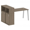 Metal System Стол письменный с шкафом-купе на А-образном м/к БА.РС-СШК-3.3 Т Вяз Благородный/Металл