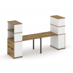 Concept Рабочая станция с опорными распаш. шкафами с надставкой выс. CN.ORS-229 B Сандал Янтарный/Бе