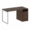 Metal System Quattro Рабочая станция с тумбой на О-образном м/к 40БО.РС-СТП-1.1 Венге Цаво/Металл Се