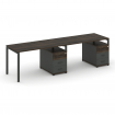 Concept Рабочая станция 2 места с 2 опорными тумбами CN.ORS-312 A Дуб Мали/Антрацит/Металл Антрацит