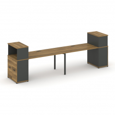 Concept Рабочая станция с опорными распаш. шкафами с надставкой низ. CN.ORS-228 A Сандал Янтарный/Ан