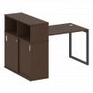 Metal System Quattro Стол письменный с шкафом-купе на О-образном м/к 40БО.РС-СШК-3.2 Т Венге Цаво/Ме