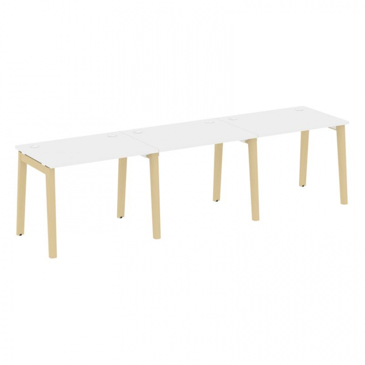 Onix Wood Рабочая станция OW.RS-3.1.7 Белый Бриллиант/Дуб Светлый/Металл Белый 2940*720*750