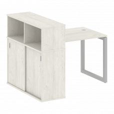 Metal System Quattro Стол письменный с шкафом-купе на О-образном м/к 50БО.РС-СШК-3.1 Т Дуб Наварра/М