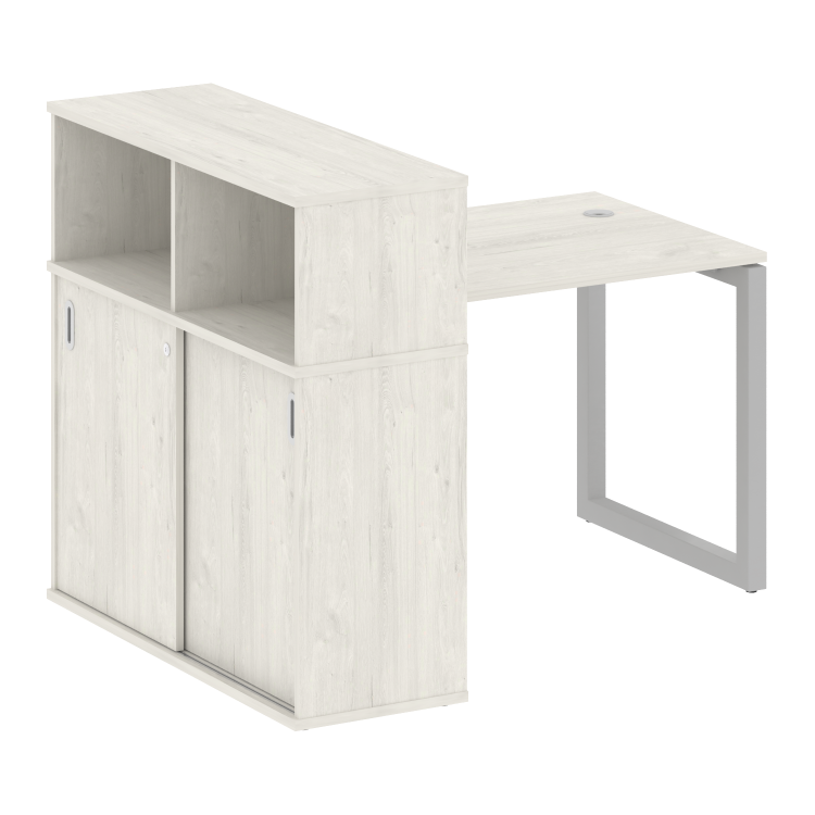 Metal System Quattro Стол письменный с шкафом-купе на О-образном м/к 50БО.РС-СШК-3.1 Т Дуб Наварра/М