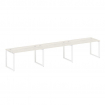 Metal System Рабочая станция на 3 места на О-образном м/к БО.СМ-3.3 Дуб Наварра/Металл Белый 4200*72