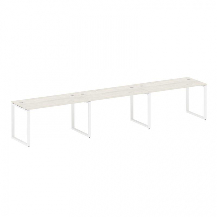 Metal System Рабочая станция на 3 места на О-образном м/к БО.СМ-3.3 Дуб Наварра/Металл Белый 4200*72