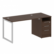 Metal System Quattro Рабочая станция с тумбой на О-образном м/к 40БО.РС-СТП-1.2 Венге Цаво/Металл Се