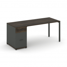 Concept Стол рабочий с 1 опорной тумбой CN.SP-405 A Дуб Мали/Антрацит/Металл Антрацит 1400*720*750