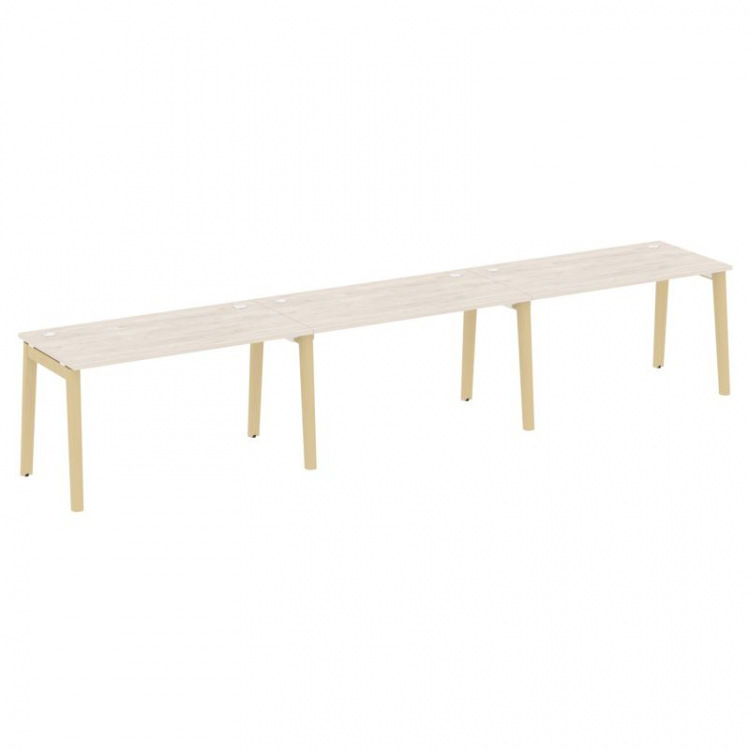 Onix Wood Рабочая станция OW.RS-3.3.7 Денвер Светлый/Дуб Светлый/Металл Белый 4140*720*750