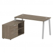 Metal System Рабочая станция с тумбой на А-образном м/к БА.РС-СТС-2.3 (L) Вяз Благородный/Металл Сер