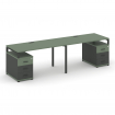 Concept Рабочая станция 2 места с 2 опорными тумбами CN.ORS-317 A Кобо/Антрацит/Металл Антрацит 1960