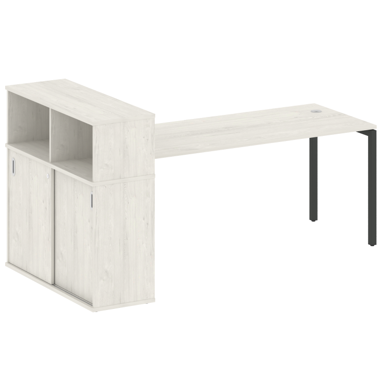 Metal System Quattro Стол письменный с шкафом-купе на П-образном м/к 40БП.РС-СШК-3.5 Т Дуб Наварра/М