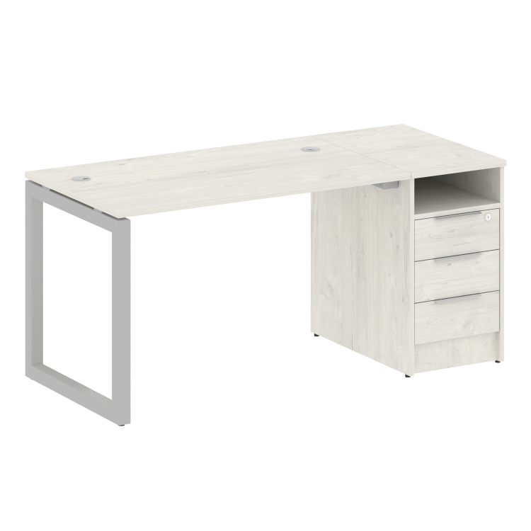 Metal System Quattro Рабочая станция с тумбой на О-образном м/к 50БО.РС-СТП-1.2 Дуб Наварра/Металл С